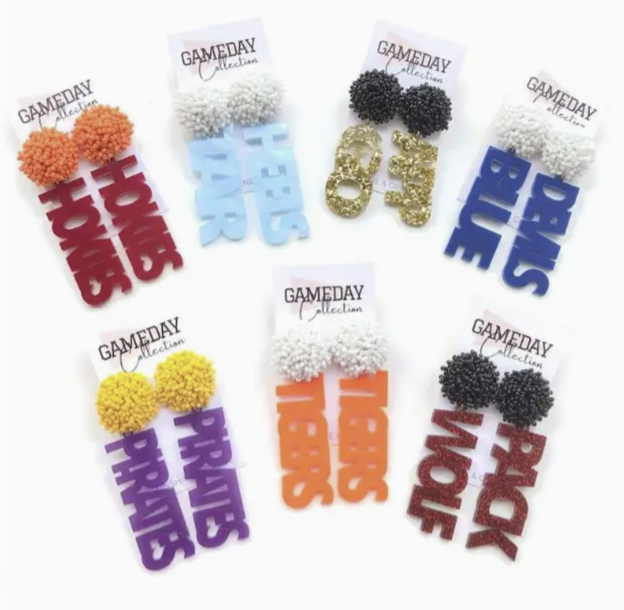 Football Earrings, Game Day, Clemson, Heels, Go App