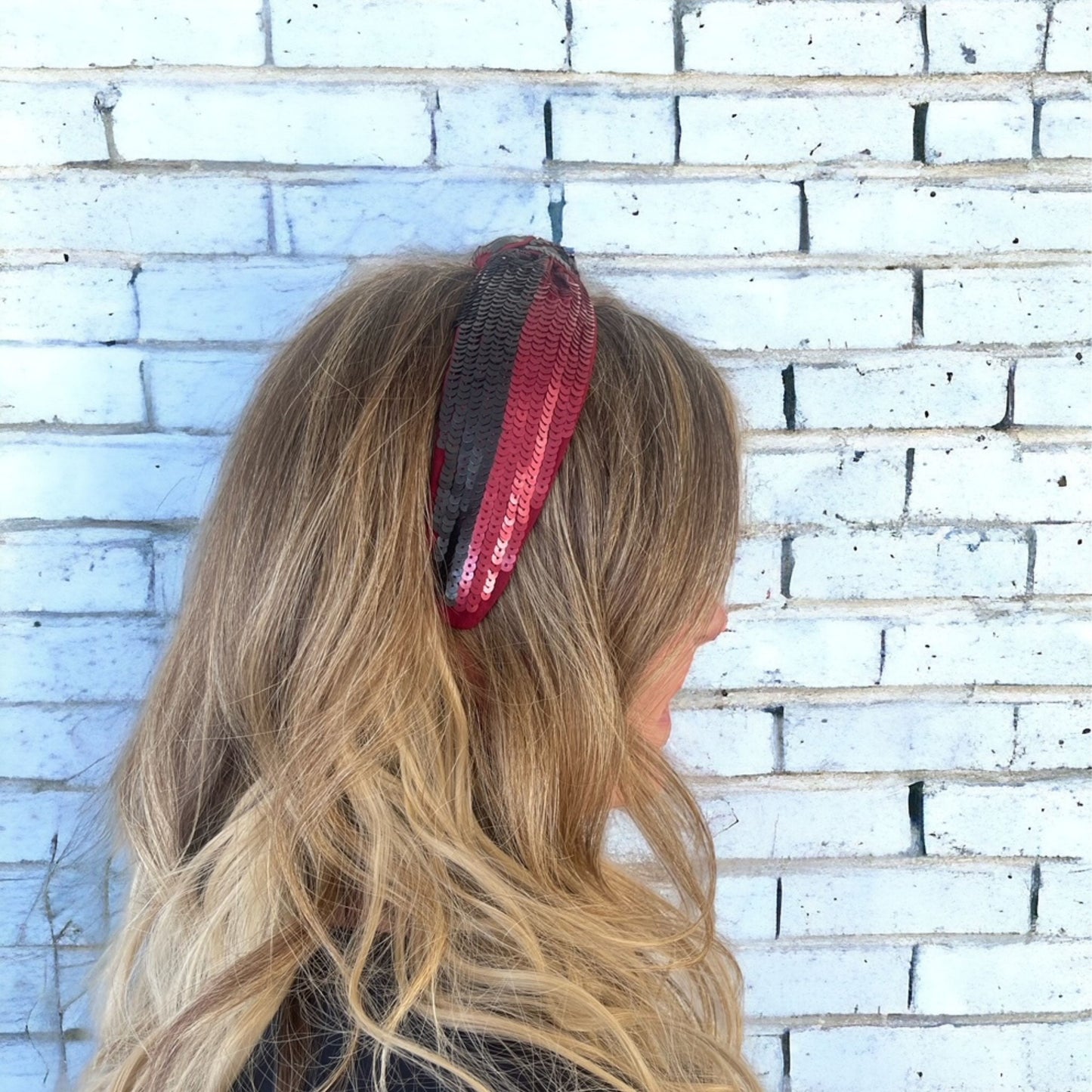 Crimson Pearl Headband, Football Headband, Game Day Headband, Hair Accessories