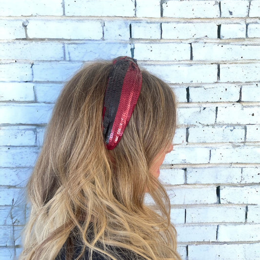 Crimson Pearl Headband, Football Headband, Game Day Headband, Hair Accessories