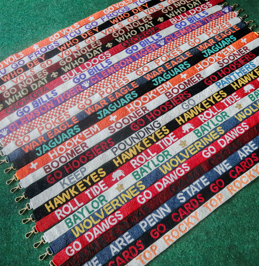 Game Day, Beaded Bag Strap, Clear Bag Strap, Football Strap
