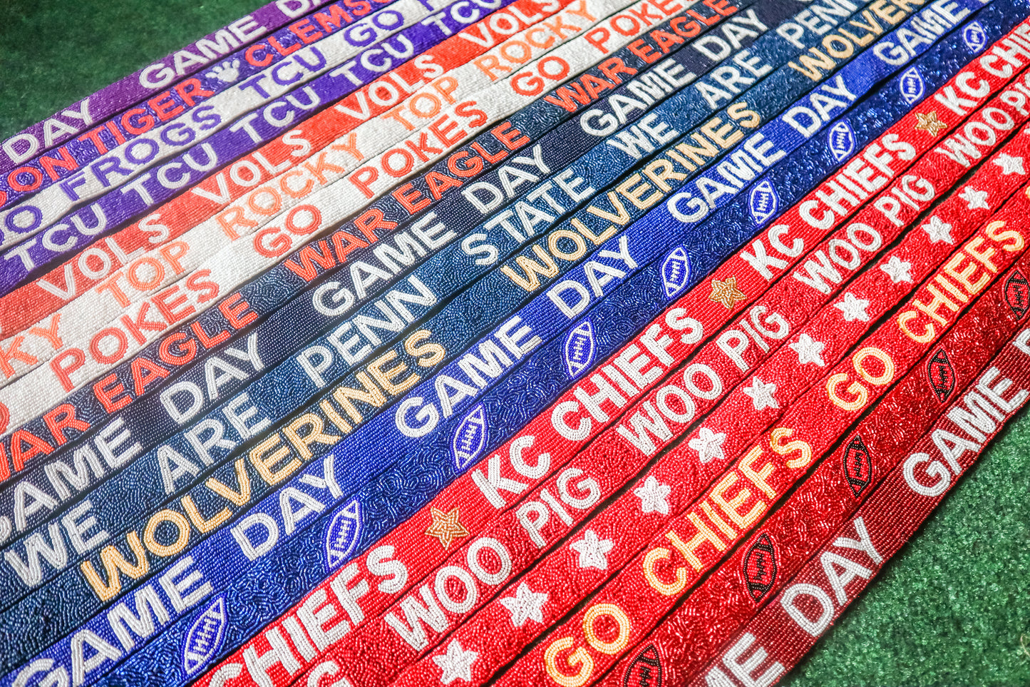 Game Day, Beaded Bag Strap, Clear Bag Strap, Football Strap