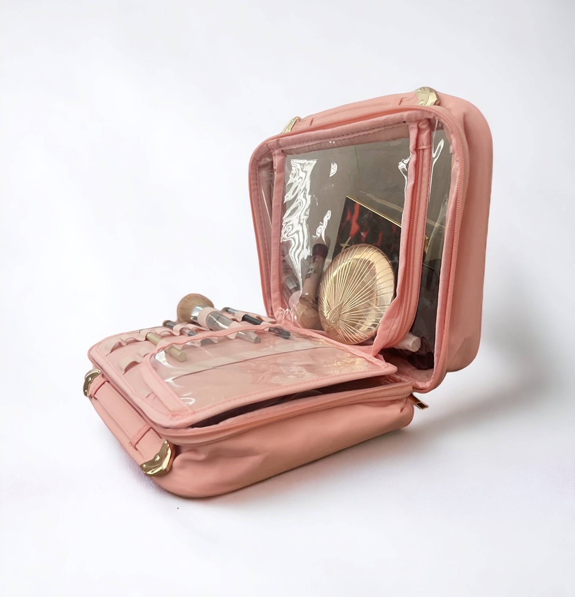 golden shimmer travel weekender makeup organizer bag Travel Makeup Bag, Travel Makeup Organizer, Christmas Gift – BASH
