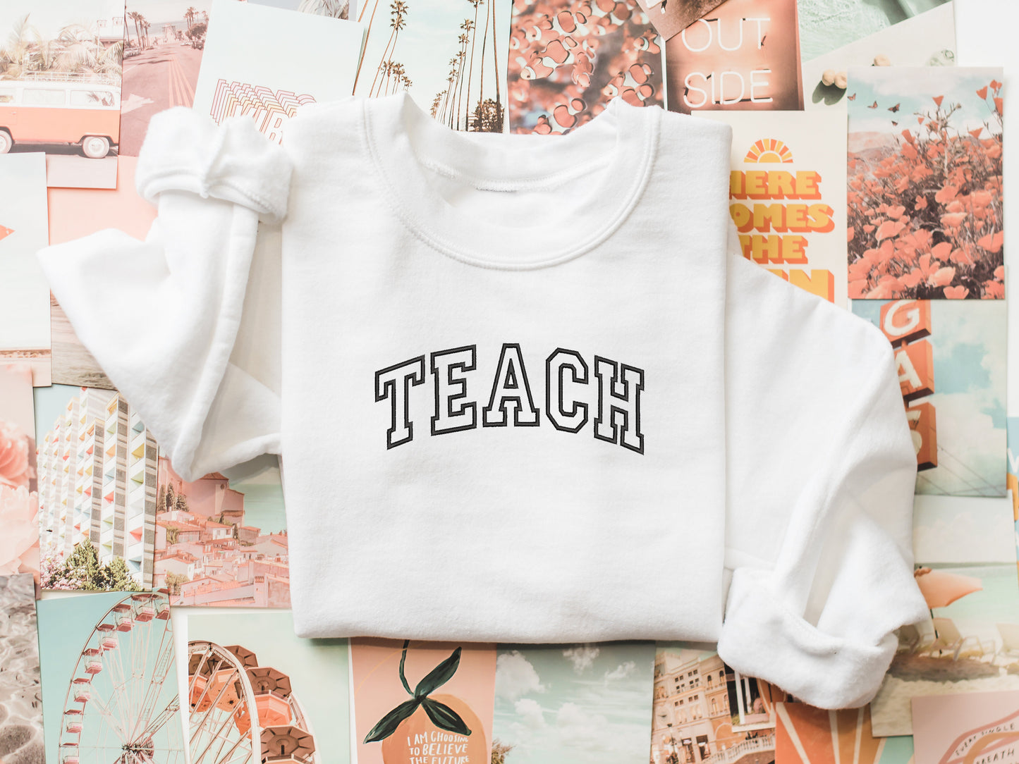 Embroidered Sweatshirt, Embroidery, Teacher Sweatshirt, Gifts for Teacher, Teacher Gift, Christmas Gifts, Gifts for Women, Unique Gift